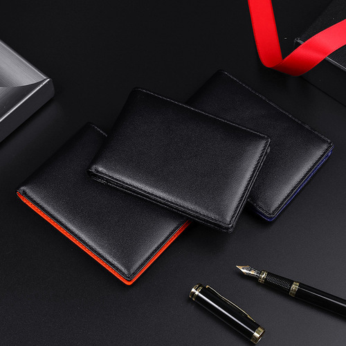 Amazon ultra-thin men's genuine leather wallet wholesale AliExpress European and American cowhide wallet RFID anti-magnetic card holder