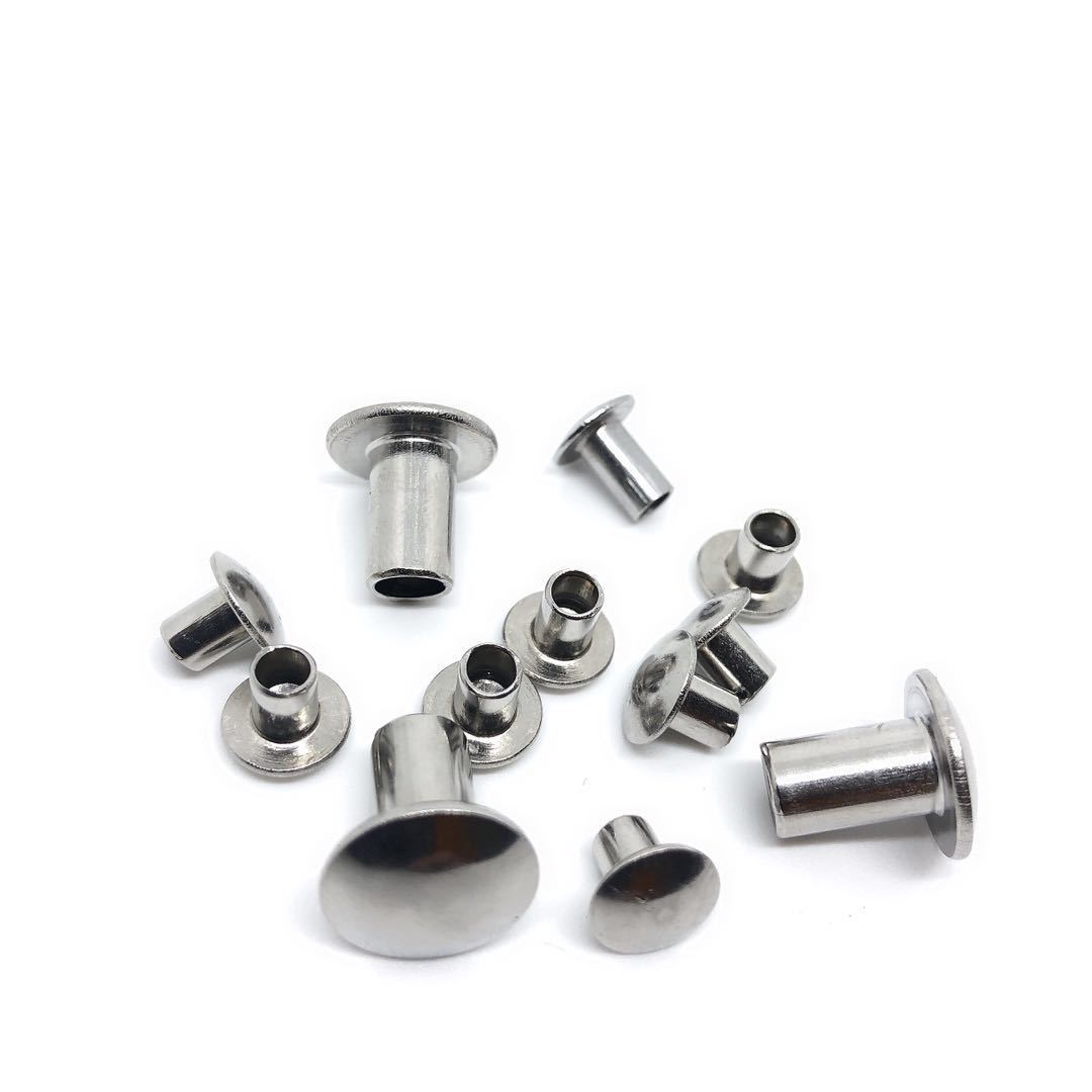 半空心铆钉大扁头铆钉镀镍扁圆头半空心铆钉 GB873 铆钉 M4*10