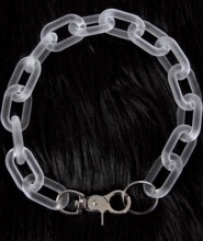 ins同款磨砂亚克力链条嘻哈透明冷淡风项圈锁骨项链