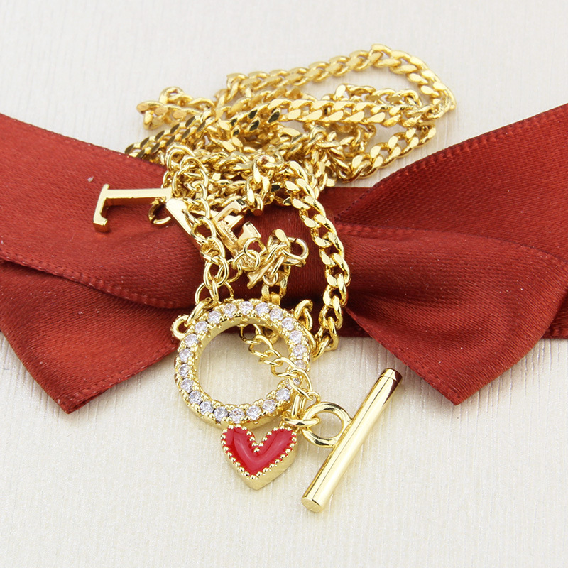 gold-plated LOVE pendant necklace