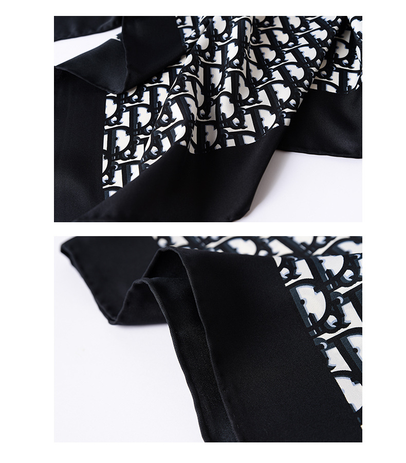 Fashion Letter Printing Silk Square Scarf display picture 8