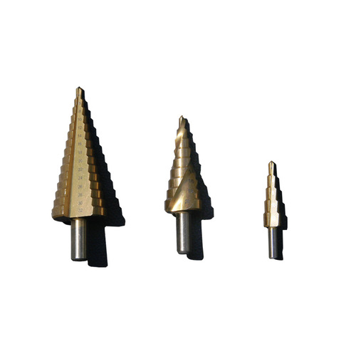 Kuer Stair Drill Tower-Type Reamer, Step Drill with Hex Shank and Straight Flute, 6542 High-Speed Steel Tool