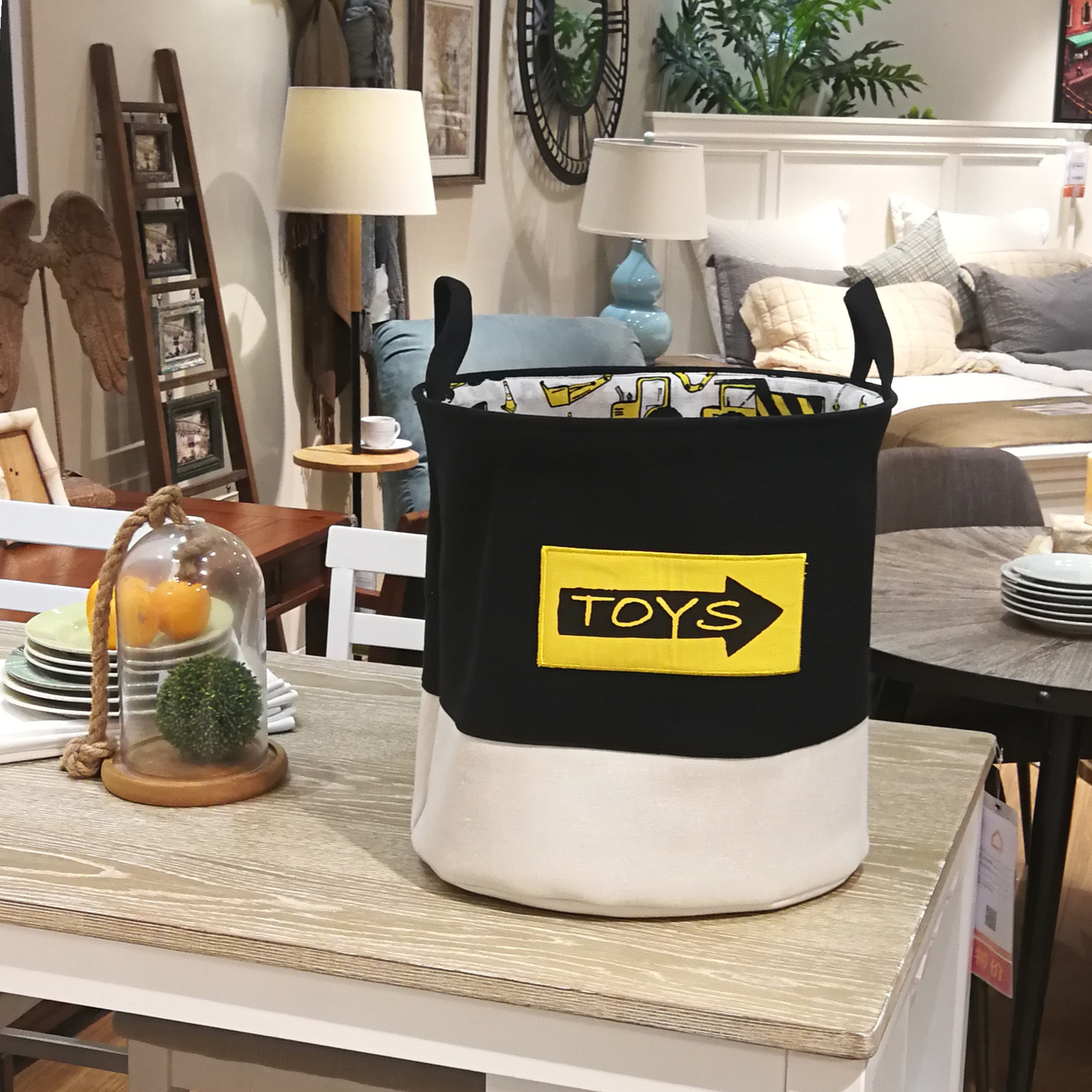 Factory Supply Cross-border One-time Delivery Ins Card Truck Fabric Oval Storage Basket Storage Basket Copyright Protection