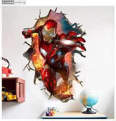 2265 Foreign Trade Hot Selling 3D Iron Man Decorative Painting Marvel Wall Sticker Children's Room Decoration Sticker Wholesale