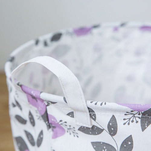 Rice and wheat colorful printed storage bucket fabric laundry basket cotton linen cartoon storage foldable storage basket