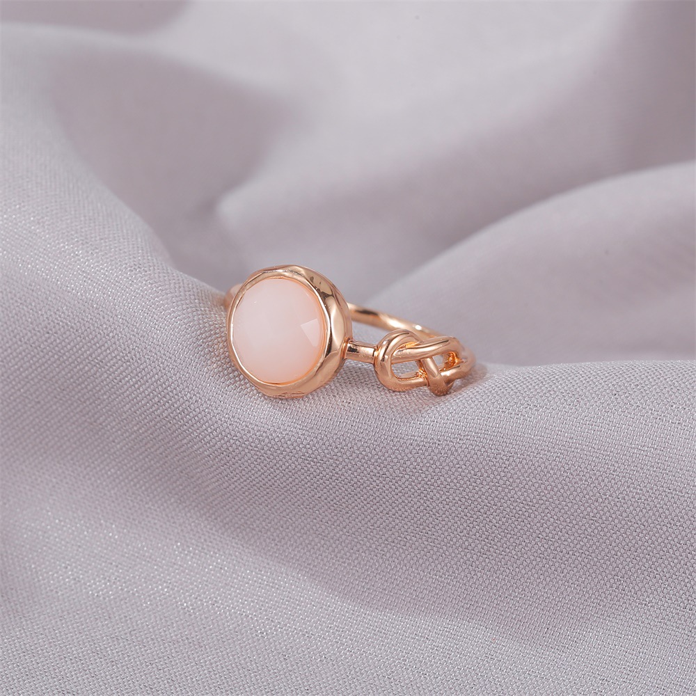 Korea Sweet Knotted Ring Small Fragrance Style Simple Opal Ring Cute Wild Tail Ring Girlfriends Wholesale Nihaojewelry display picture 3