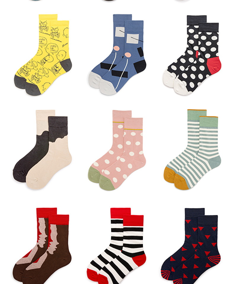 Unisex Basic Japanese Style Cartoon Stripe Cotton Jacquard Crew Socks A Pair display picture 3