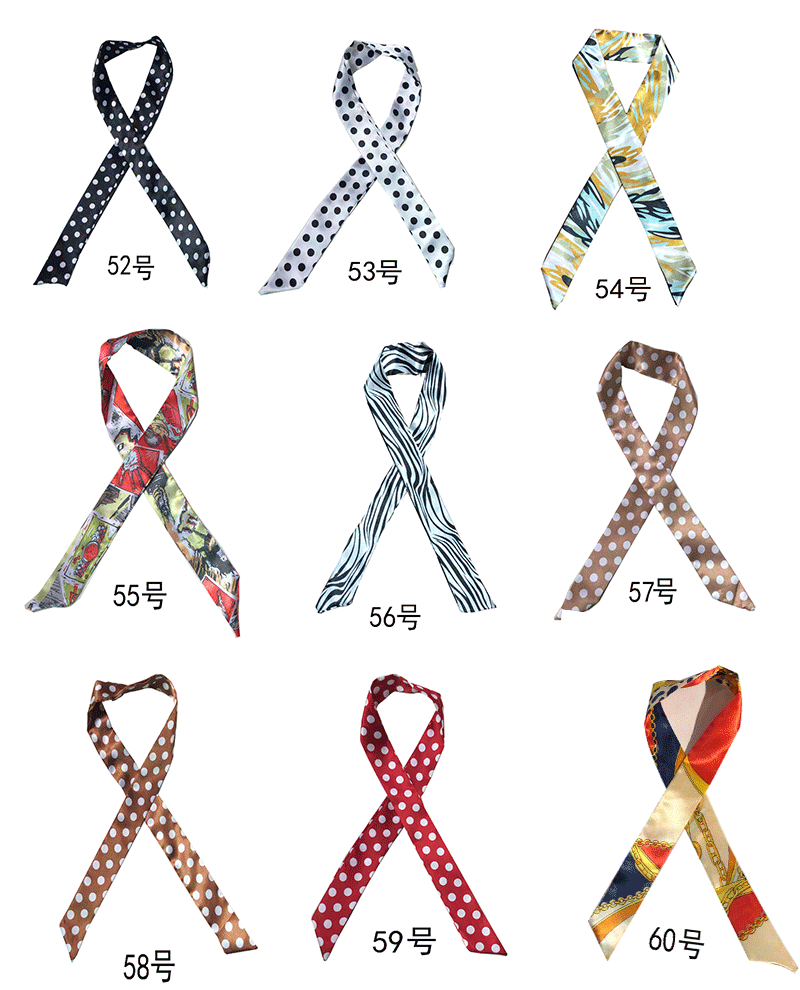 Printed and patterned twill silk scarf manufacturer wholesale accessories silk scarves handbags tied with bows silk scarves striped flowers undefined