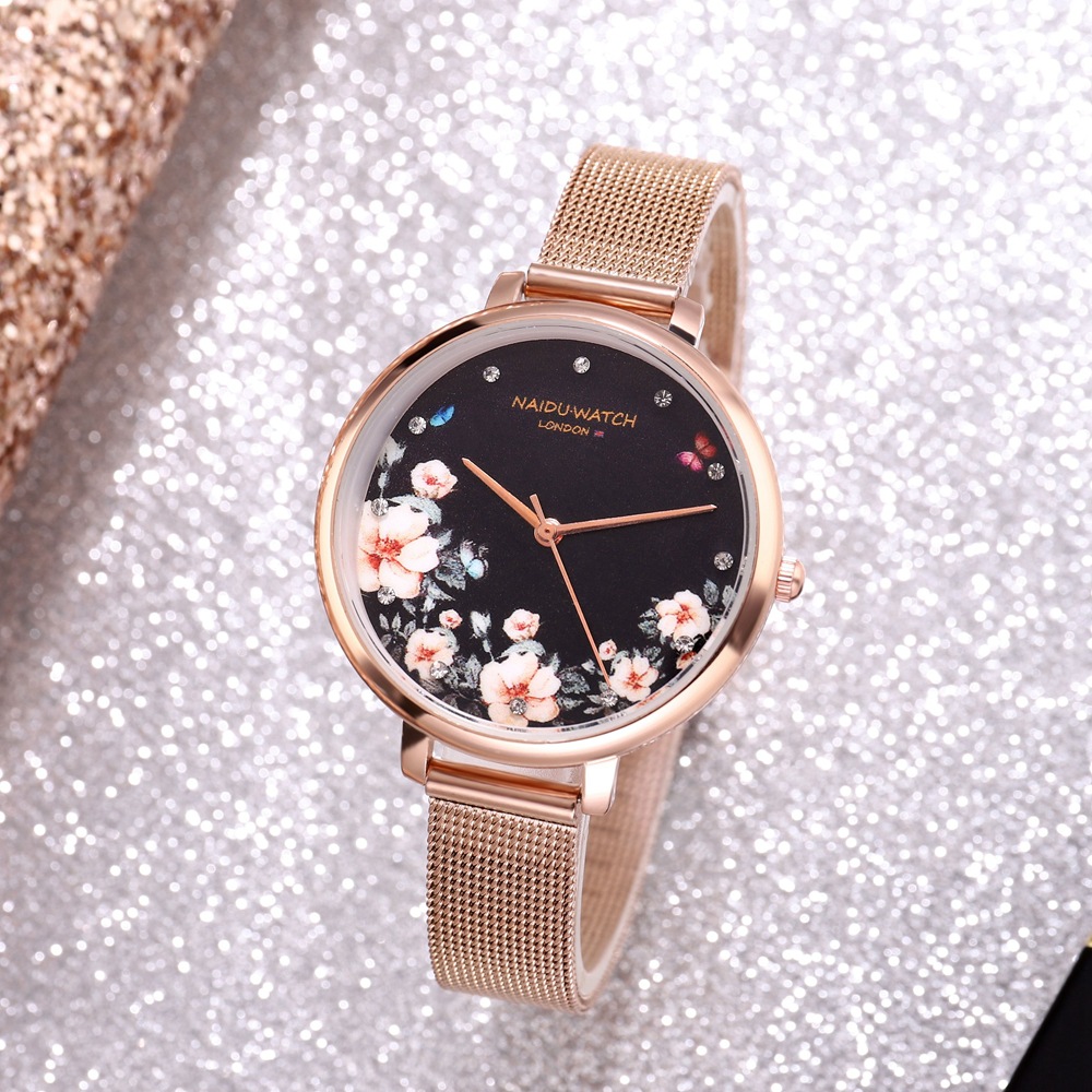 Gedruckter Instagram-Schlichter und modischer Stil Student Quarz Mode Aktivität Schnalle Damenuhr Trend_voghion.com