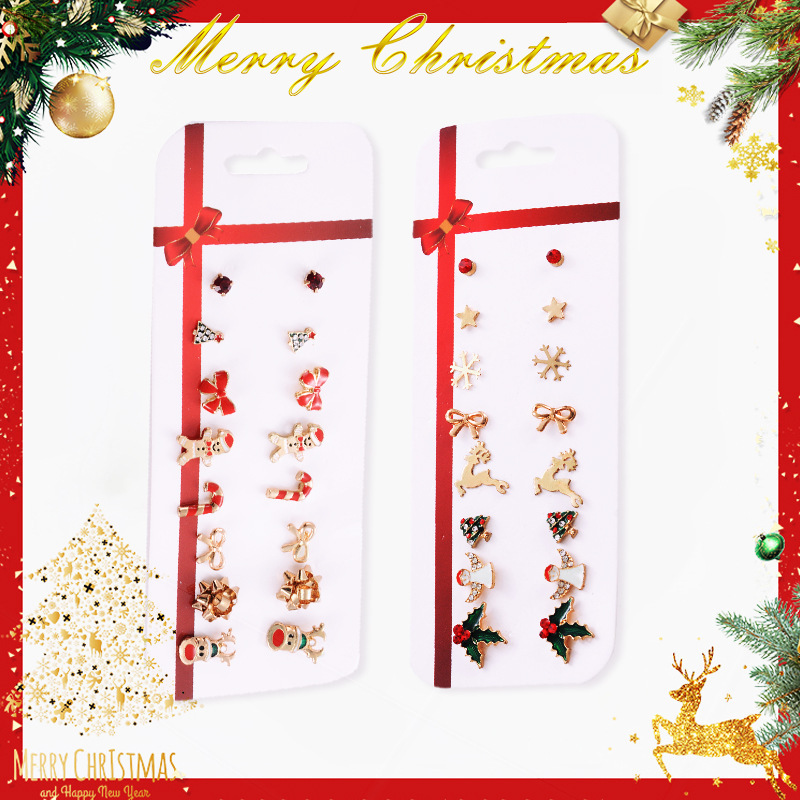 9g Weight Christmas Festival Women's Gender Cute Style Cute Earring Sets 2