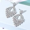 Fashionable long zirconium with tassels, earrings, European style, factory direct supply