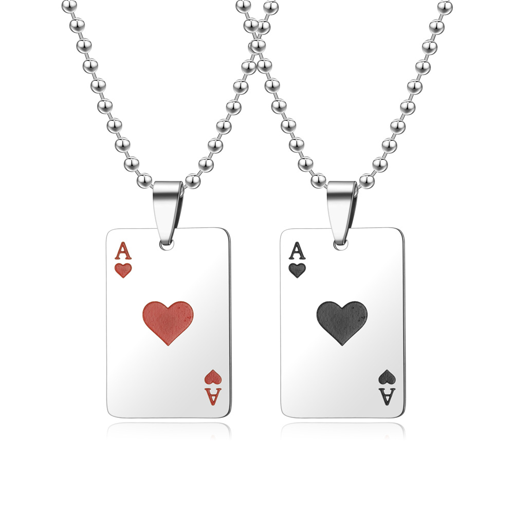 New Creative Red Peach Ace Spade Ace Keychain Necklace display picture 5