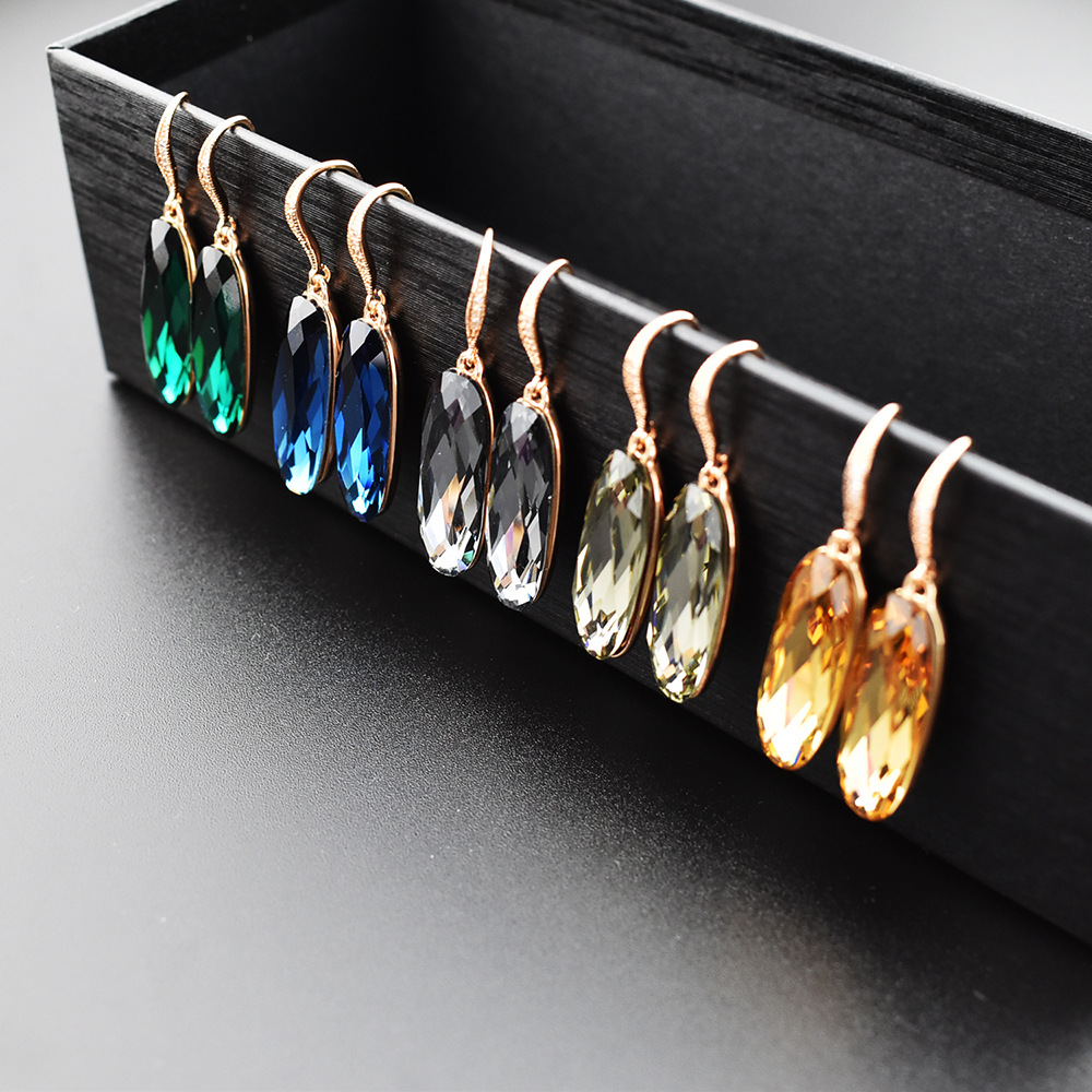 New Fashion Crystal Earrings Necklace Micro-set Zircon Multicolor Crystal Bracelet Nihaojewelry Wholesale display picture 4