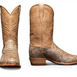 厂家直销男士尖头蟒蛇皮文中筒印花时尚休闲百搭男靴