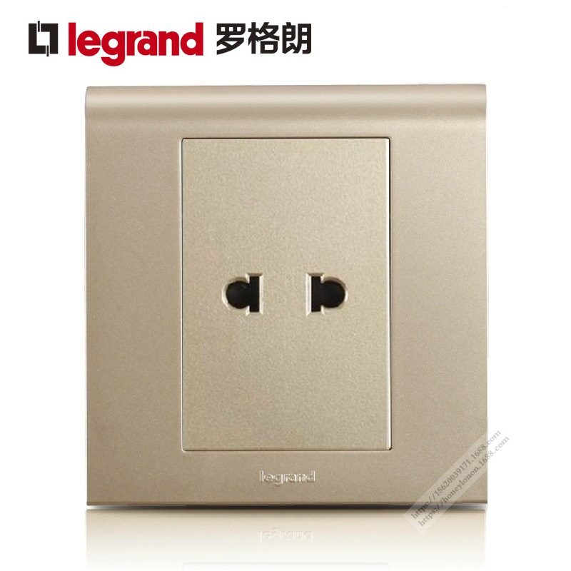 Legrand/罗格朗 K5系列 二扁圆插座（漫金色）K5/426U-C2
