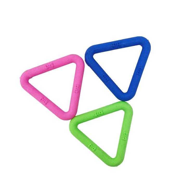 Juguete para mascotas tpr triángulo hueso molar resistente a la mordedura de perro juguete de goma fabricante de suministros para mascotas en stock al por mayor