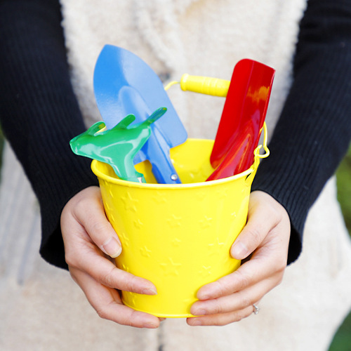 Gardening shovel three-piece set for children digging sand and planting potted plants shovel tools beach iron bucket digging sand soil gift wholesale