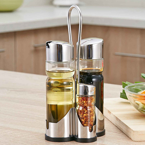 Stainless steel seasoning box set household salt shaker seasoning jar seasoning bottle set kitchen restaurant hotel seasoning jar