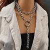 Accessory, long ring, chain hip-hop style, necklace, European style, punk style