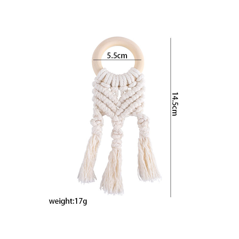 Nuevo tejido hecho a mano de la borla de algodón cuerda Hemu teether bebé molar dientes Shaper bebé creativo pequeño juguete