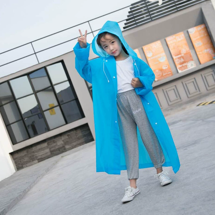 Детский однотонный милый походный дождевик из ЭВА, защищенный от ветра и дождя, походы на открытом воздухе, длинное неодноразовое пончо