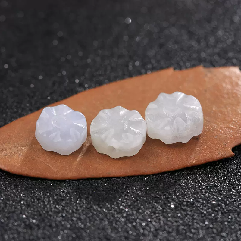 翡翠散珠八卦小配件diy手工制作耳环手链小玉石吊坠隔珠饰品