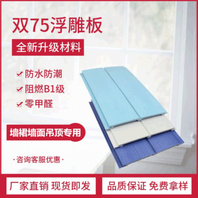 Shandong WPC Manufactor kindergarten Dado Sheeting Ecological wood suspended ceiling Sheeting double 75 Relief panels