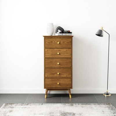 bedroom solid wood furniture Light extravagance series solid wood furniture Bucket cabinet Chest of drawers brass hardware