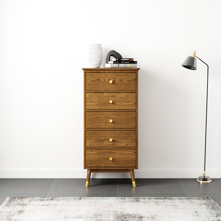 bedroom solid wood furniture Light extravagance series solid wood furniture Bucket cabinet Chest of drawers brass hardware