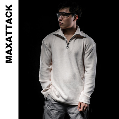 MAXATTACK半拉鏈運動長袖衛衣健身訓練跑步上衣純色休閑修身立領