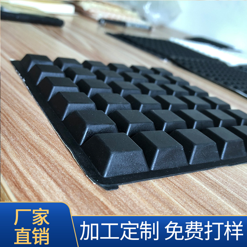 环保天然胶供应 硅胶防滑脚垫 梯形黑色橡胶脚垫 3M自粘防撞方T胶