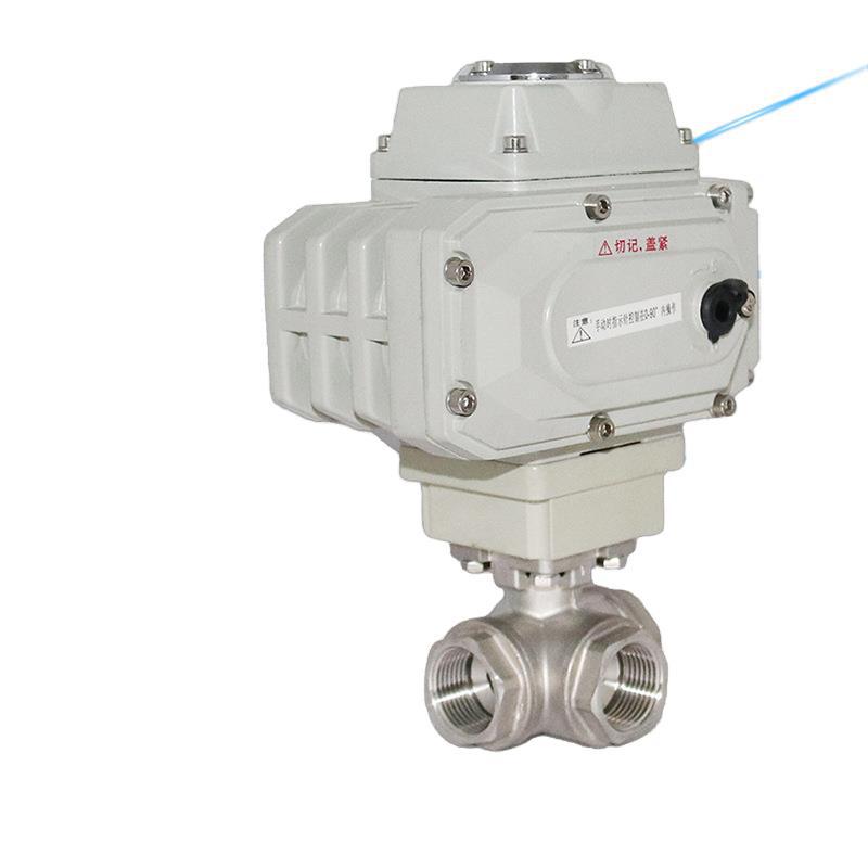 Q915F/Q914F-16P 304不锈钢电动丝口三通球阀DN15 20 25 32 40 50