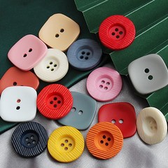 仿木頭扣子大衣羊絨衣服外套毛衣西服裝飾小香風樹脂圓形方形紐扣