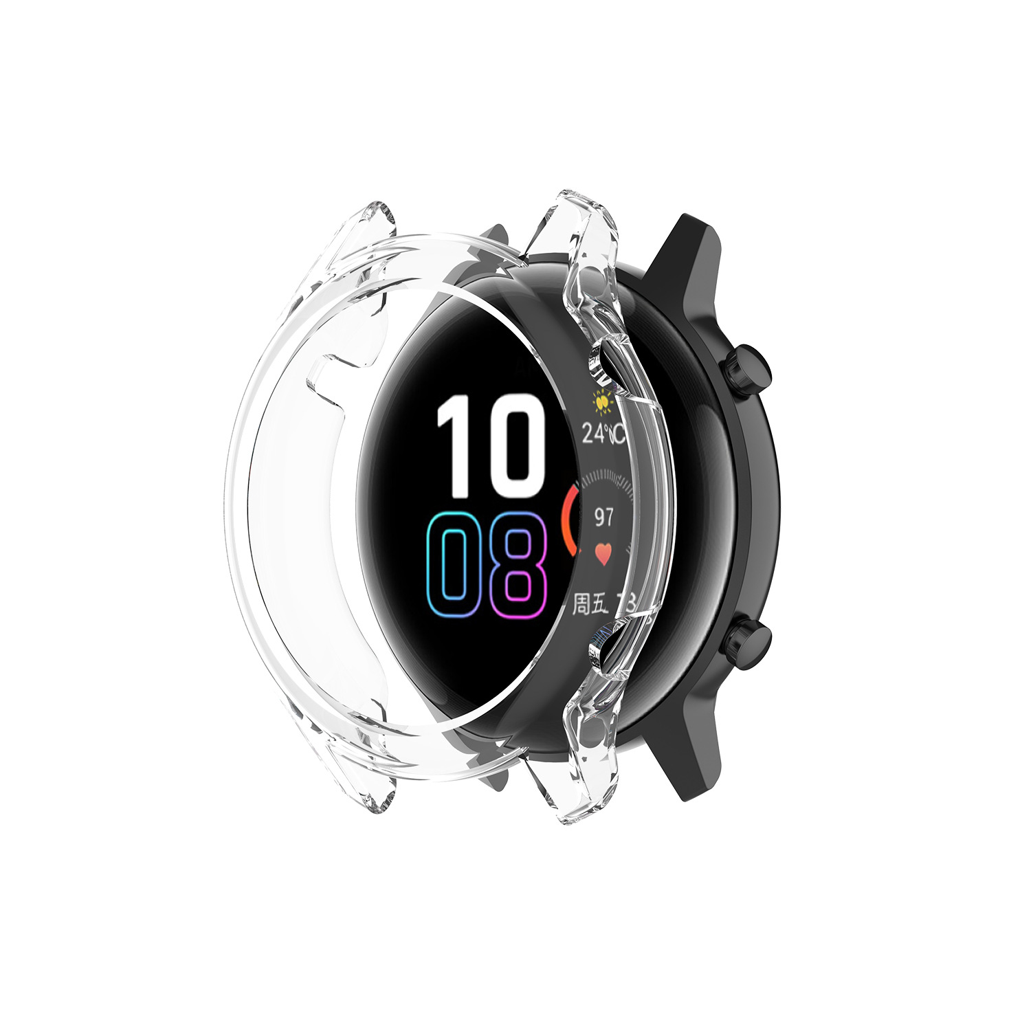 This 42mm/46mm hollowed-out semi-enclosed TPU case is suitable for the honor magic watch2 case undefined
