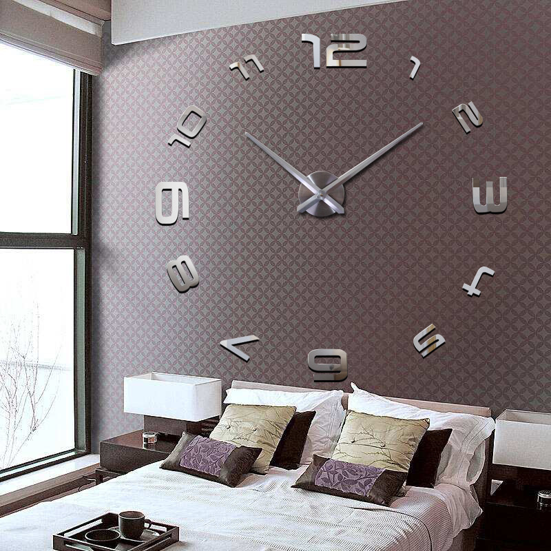 Hogar creativo romano digital Reloj de pared espejo Reloj de pared acrílico espejo Reloj de pared pegatina de pared reloj DIY etiqueta engomada del reloj