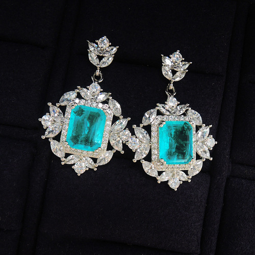 Zhuang Sheng Sheng Jewelry Factory Wholesale Colorful Antique Style Imitation Paraiba Tourmaline Women's Necklace Pendant