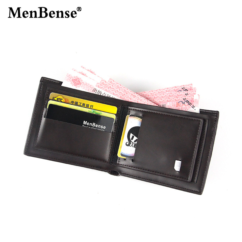 Nueva billetera de los hombres moda casual de gran capacidad de los hombres de la cremallera del bolso multi-tarjeta de los hombres de la cartera corta de la cartera