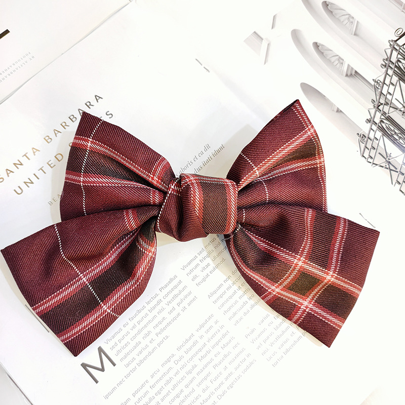 Korean Version Of The College Style High-end Plaid Fabric Hairpin Wild Cute Soft Sister Bow Hairpin Jk Uniform Accessories Female display picture 11