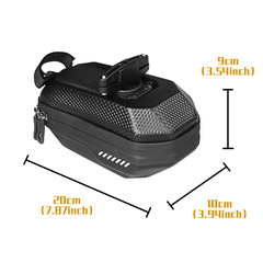 308 Cycling Equipment Waterproof Carbon Fiber Pattern Rear Bag Mountain Bike Large Capacity EVA Hard Shell Saddle Bag Bicycle Bag