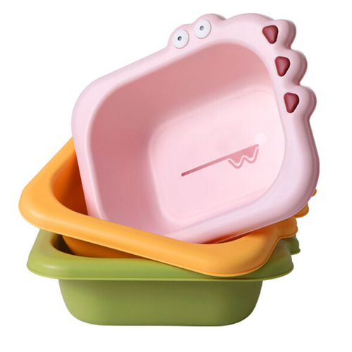 Children's foldable washbasin newborn baby face wash pp travel portable cartoon thickened folding washbasin