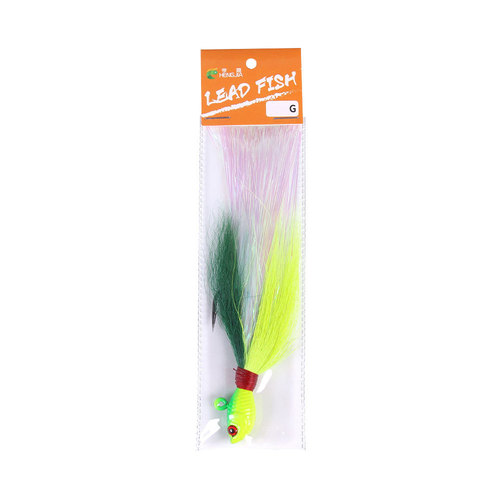 HENG JIA Hengjia Fishing Gear Luya Bait Deer Hair Lead Head Hook Beard Guy 7g85g Anti-hanging Bottom Simulation Fishing Bait