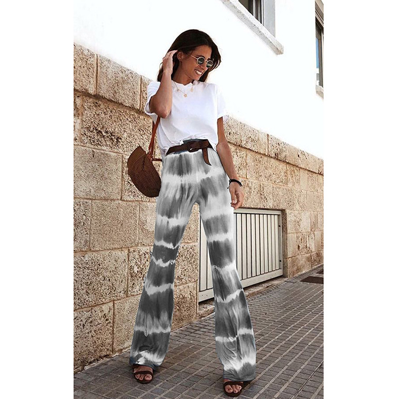  loose casual printed flared trousers NSKX8448