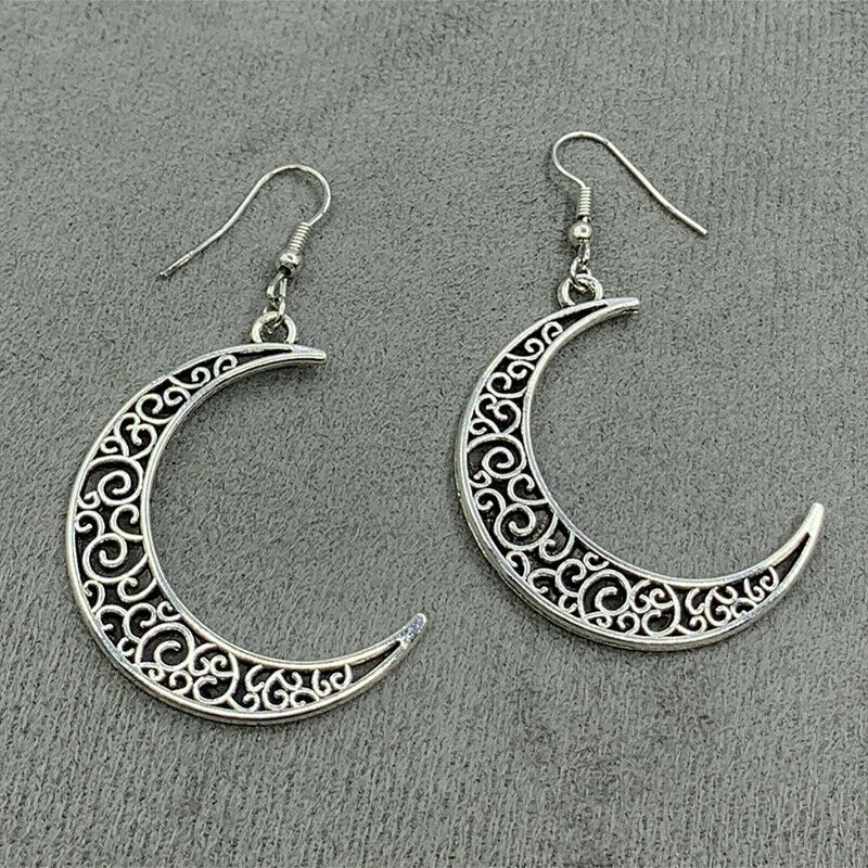Retro Simple Style Star Moon Alloy Plating Women's Drop Earrings display picture 1