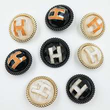 韩版金属圆形H钻石切面水晶纽扣水钻手缝装饰扣女大衣小香风