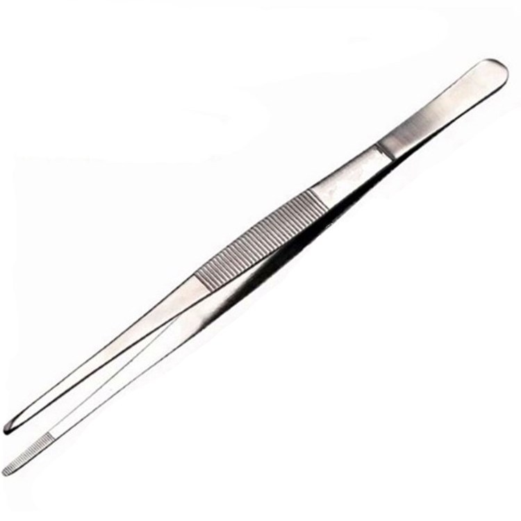 卫特斯WEITESI 镊子 250mm 防滑加长直头圆头带齿镊子25CM