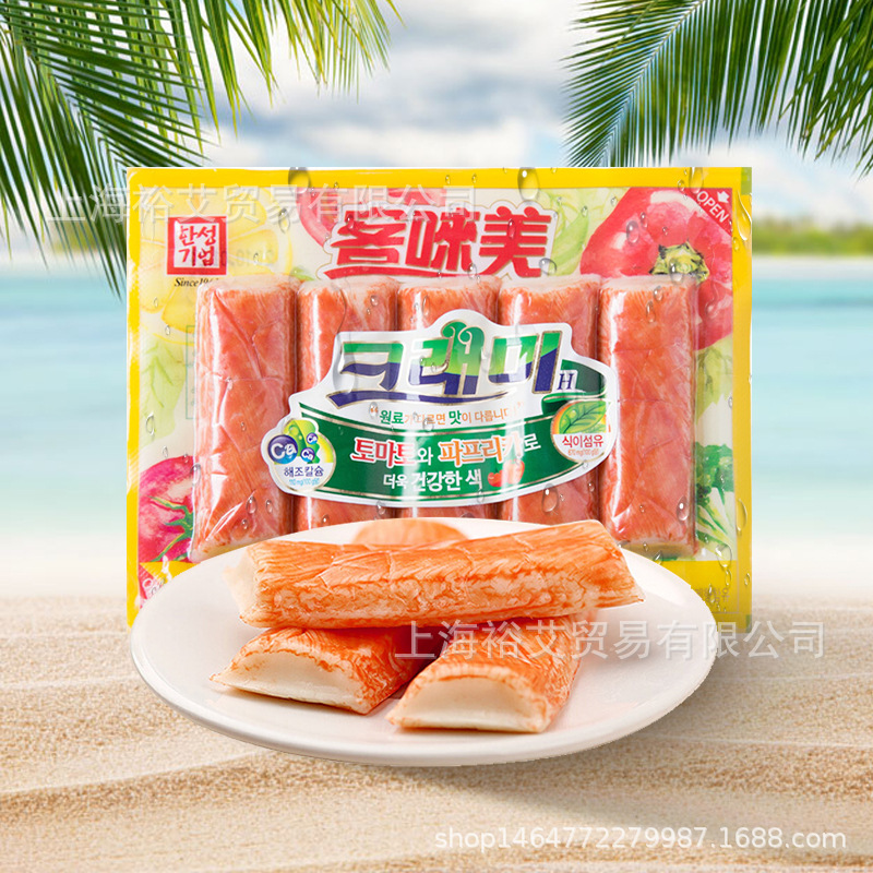 韩国客唻美蟹肉味棒90g低脂零食海鲜手撕即食鳕鱼蟹味柳火锅搭配|ru