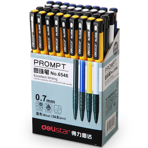 Delight 6546 Push Ballpoint Pen 0.7mm Plastic Oil Pen 36 Bullet Tip Atom Pen Office Supplies Wholesale 