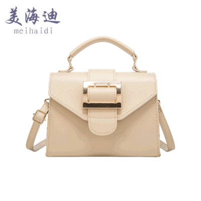 2020新款女式手提包单肩斜跨经典百搭简约风 纯色PU女包小方包