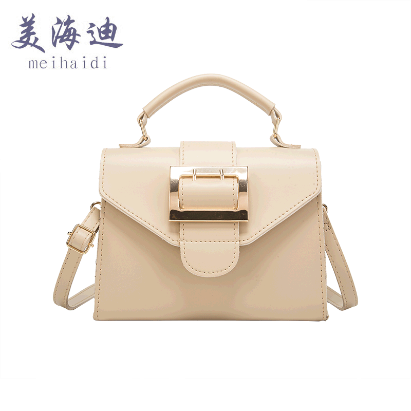 2020新款女式手提包单肩斜跨经典百搭简约风 纯色PU女包小方包