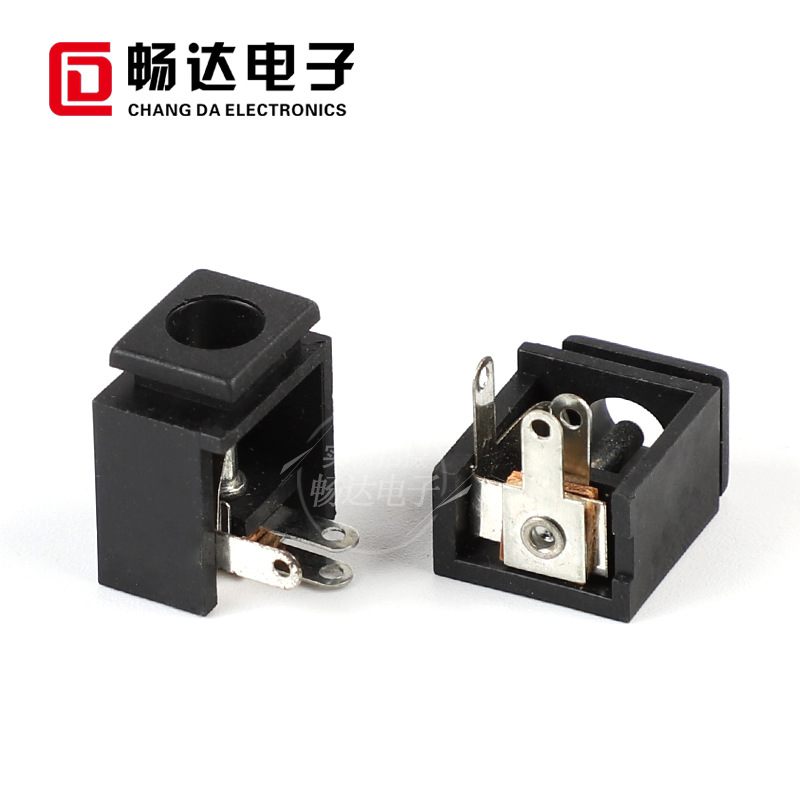 供应DC插座DC-044母座DC-009立式电源插座55*21*2.5针全铜